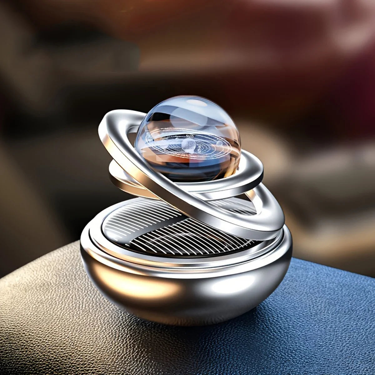 Car Solar Powered Crystal Ball Perfume Starry Sky Aromatherapy Automobile Interior Fragrance Dashboard Decoration