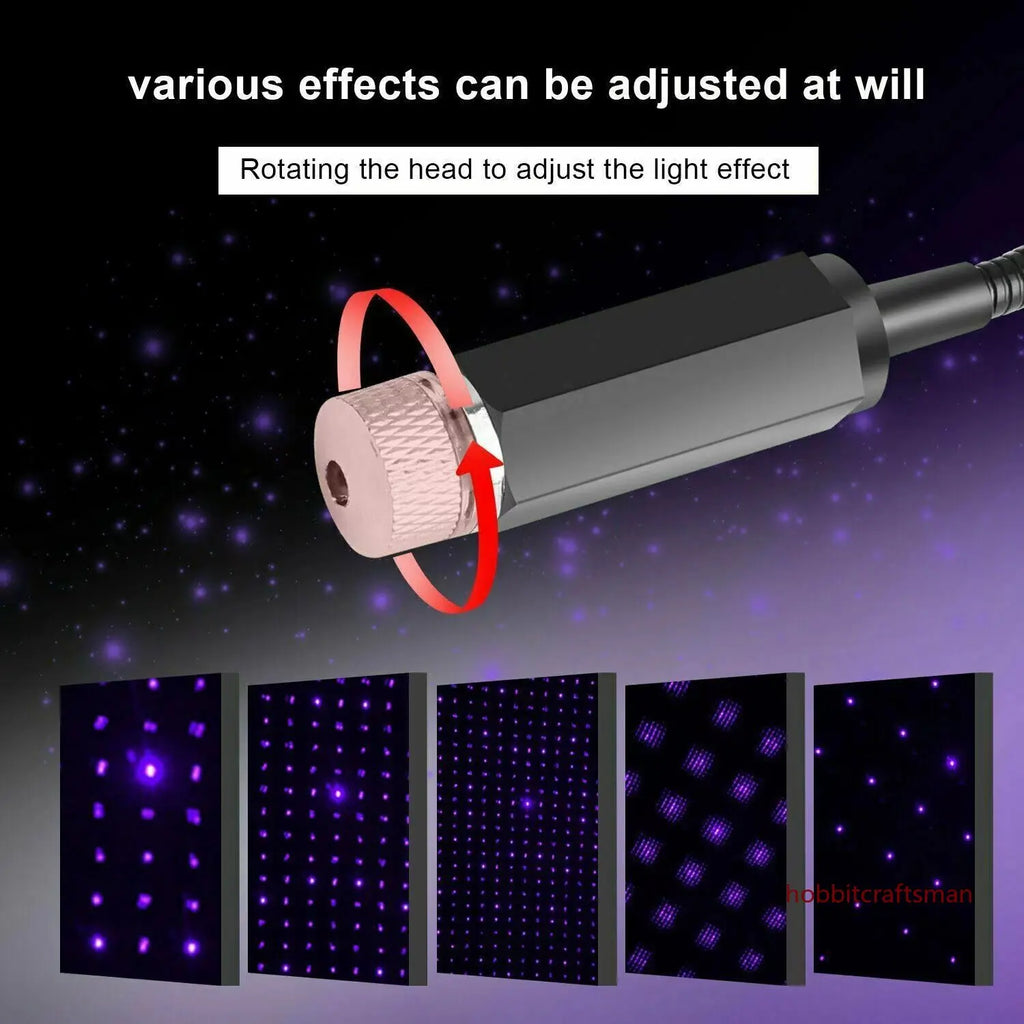 Mini LED Car Roof Star Night Light Projector Atmosphere Galaxy Lamp USB Decorative Adjustable for Auto Roof Room Decor