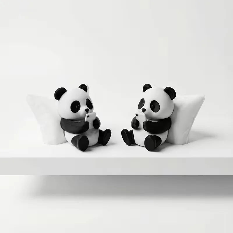 Panda Sculpture Ornament, Car Dashboard Decor, Desktop Office Decoration, Creative Animal Model, Collectible Figurine