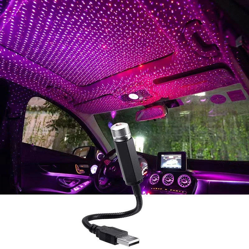Mini LED Car Roof Star Night Light Projector Atmosphere Galaxy Lamp USB Decorative Adjustable for Auto Roof Room Decor