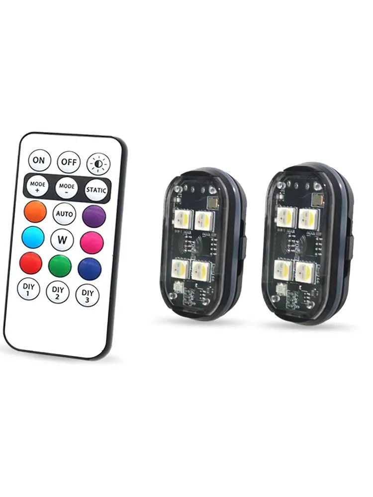 Car Interior Decorative Light, Car Interior Ambient Light with Remote Control, Long Standby Car Decorative Light, 2/4/6/8 pcs
