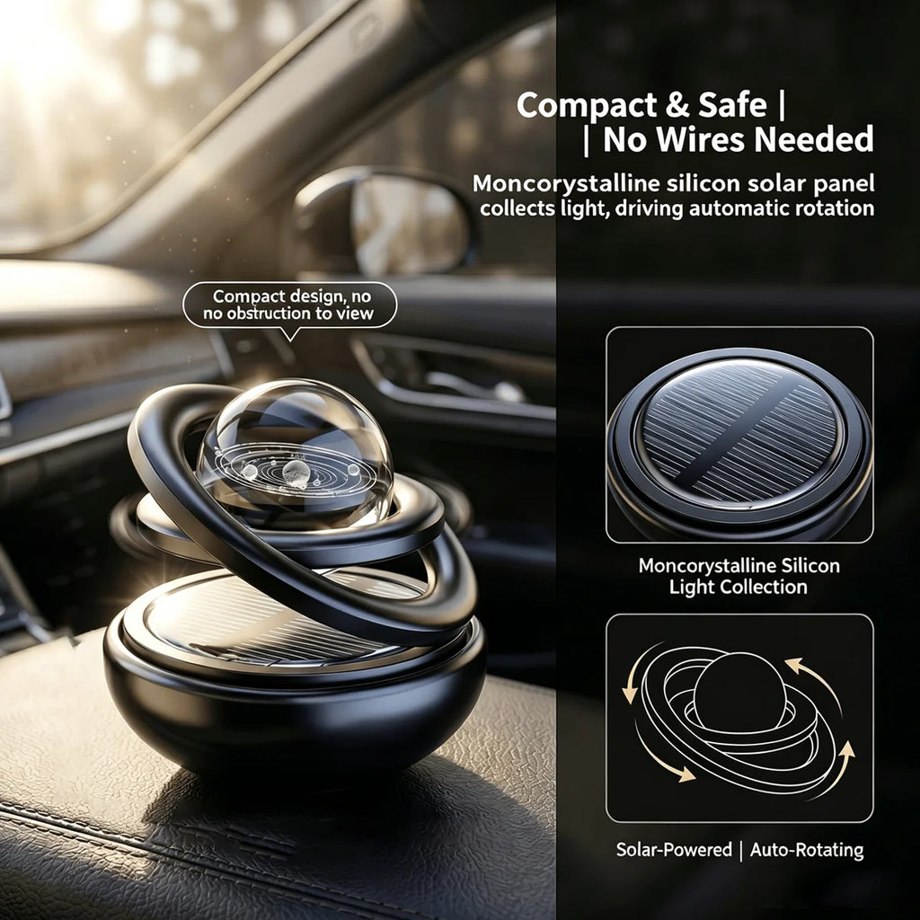 Car Solar Powered Crystal Ball Perfume Starry Sky Aromatherapy Automobile Interior Fragrance Dashboard Decoration