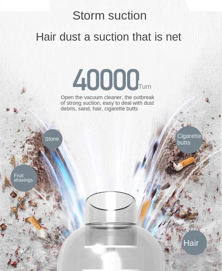 Portable Cordless Car Vacuum Cleaner for Hard to Reach Areas