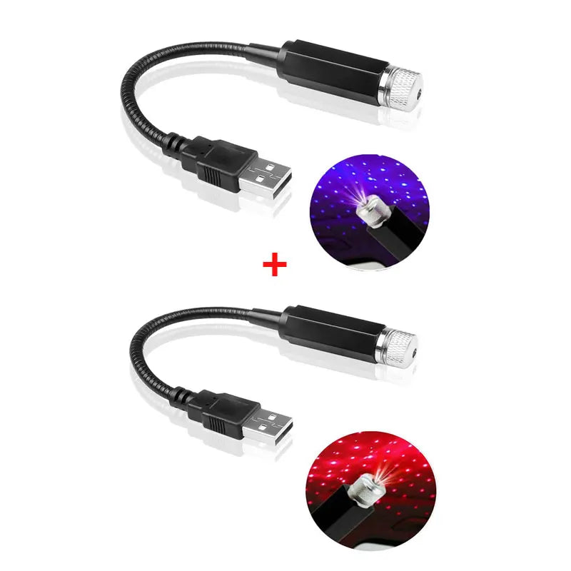 Mini LED Car Roof Star Night Light Projector Atmosphere Galaxy Lamp USB Decorative Adjustable for Auto Roof Room Decor
