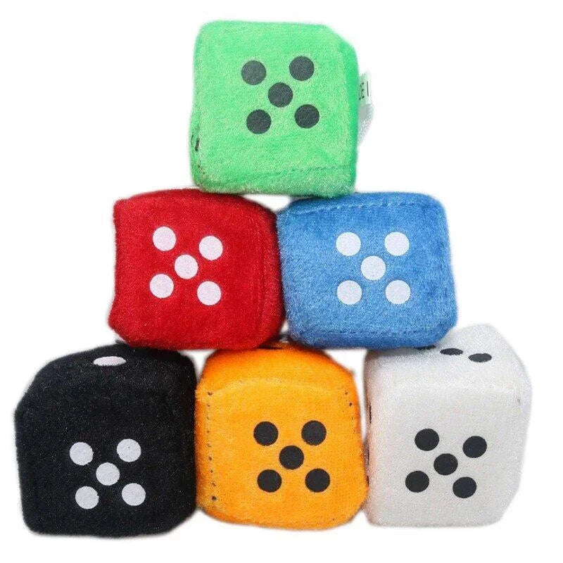 Car Pendant Colourful Plush Dice Popular Rear View Mirror Charms Ornaments