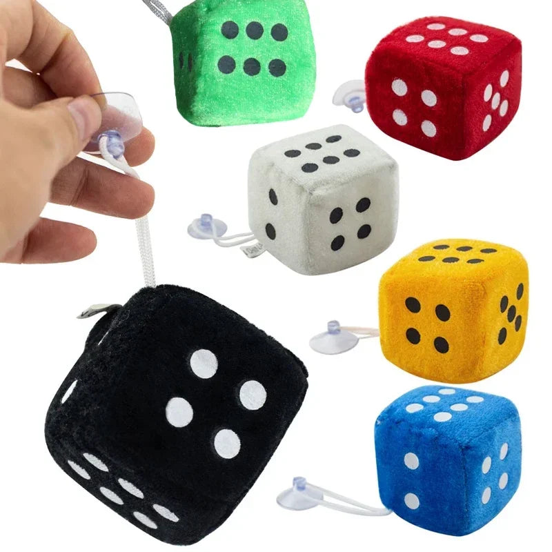 Car Pendant Colourful Plush Dice Popular Rear View Mirror Charms Ornaments