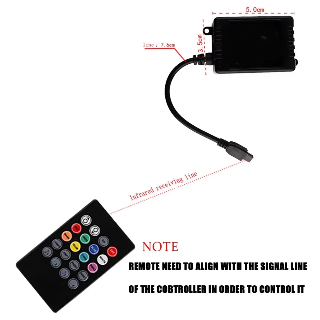 Universal Car RGB Ambient Lights LED Strip Interior Atmosphere Lamps 8 Colours