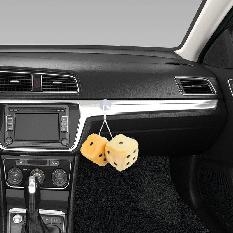 Car Pendant Colourful Plush Dice Popular Rear View Mirror Charms Ornaments